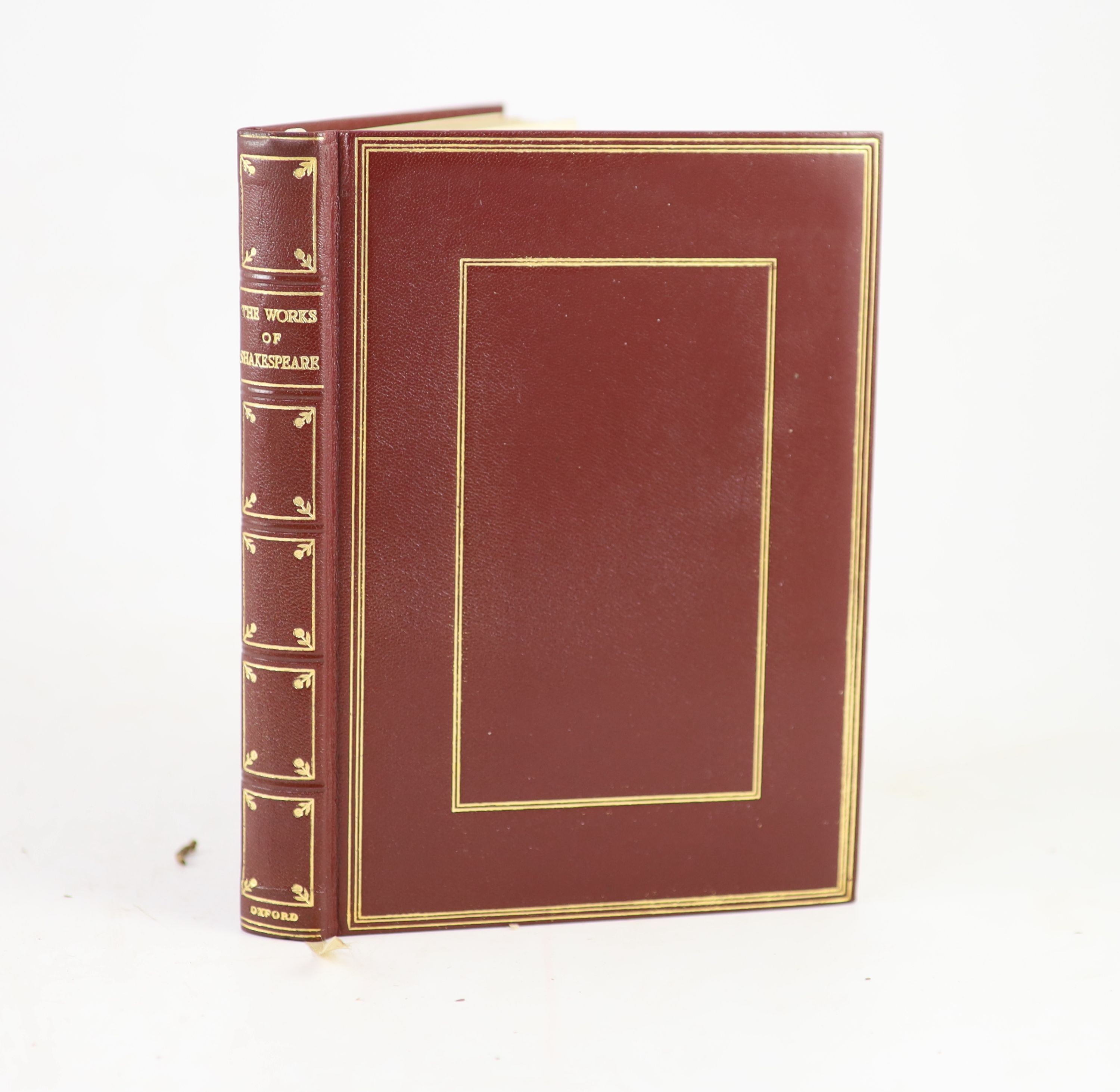 Shakespeare, William. Craig, W.J. (editor) - The Complete Works of William Shakespeare. 1st edition on India paper. Publishers gilt panelled polished morocco, decoratively gilt panelled spine with letters direct, gilt ed